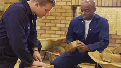Unlock New Opportunities with a Skills Bootcamp Through ETS - trainees learning to lay bricks